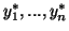$y^*_1,...,y^*_n$
