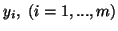 $y_i, \ (i=1,...,m)$