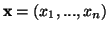 ${\bf x} = (x_1, ..., x_n)$