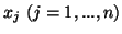 $x_j \ (j=1,...,n)$