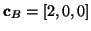 ${\bf c}_B=[2,0,0]$