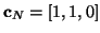 ${\bf c}_N=[1,1,0]$
