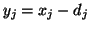 $y_j=x_j-d_j$