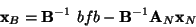\begin{displaymath}{\bf x}_B = {\bf B}^{-1}{\ bf b} - {\bf B}^{-1}{\bf A}_N{\bf x}_N \end{displaymath}