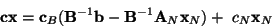 \begin{displaymath}{\bf cx}= {\bf c}_B({\bf B}^{-1}{\bf b} - {\bf B}^{-1}{\bf A}_N{\bf x}_N) + {\ c}_N{\bf x}_N\end{displaymath}