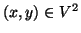 $(x,y)\in V^2$