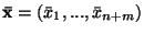 ${\bf\bar{x}}=(\bar{x}_1,...,\bar{x}_{n+m})$
